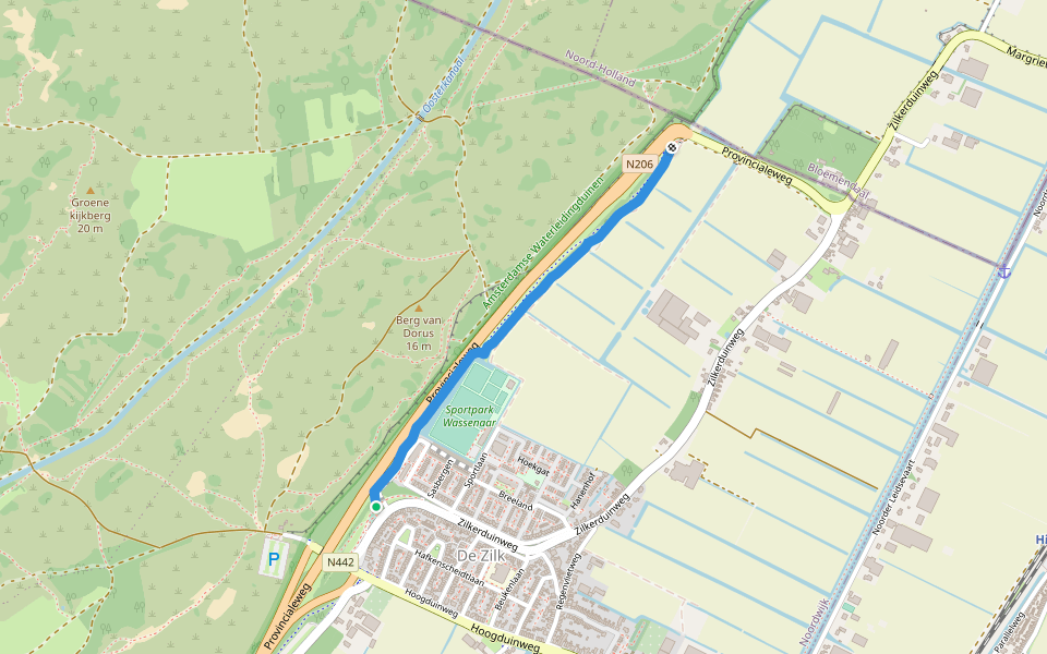 Everett Eugene Geigerpad walking route map in De Zilk
