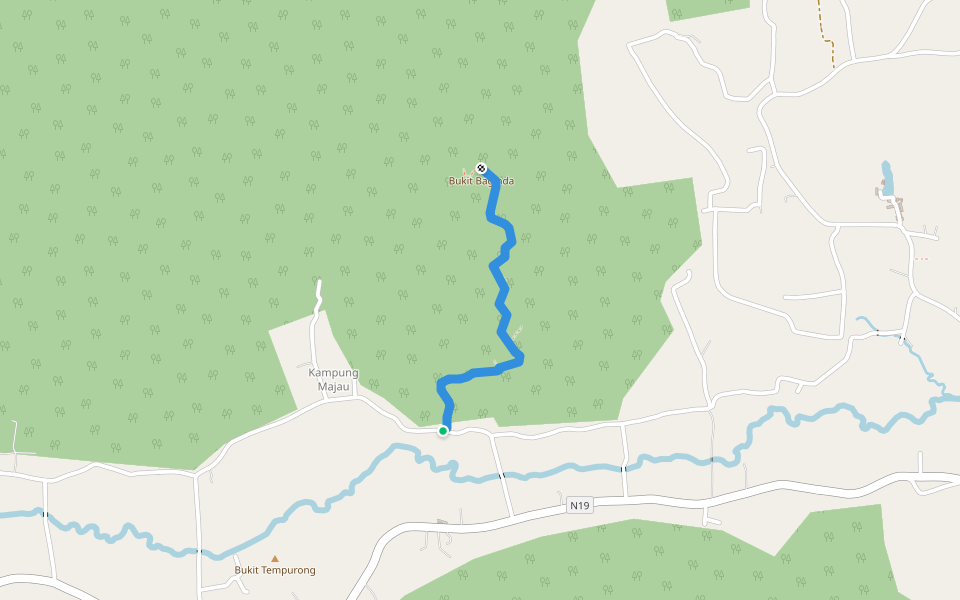 Bukit Baginda Trail walking route map in Batu Kikir