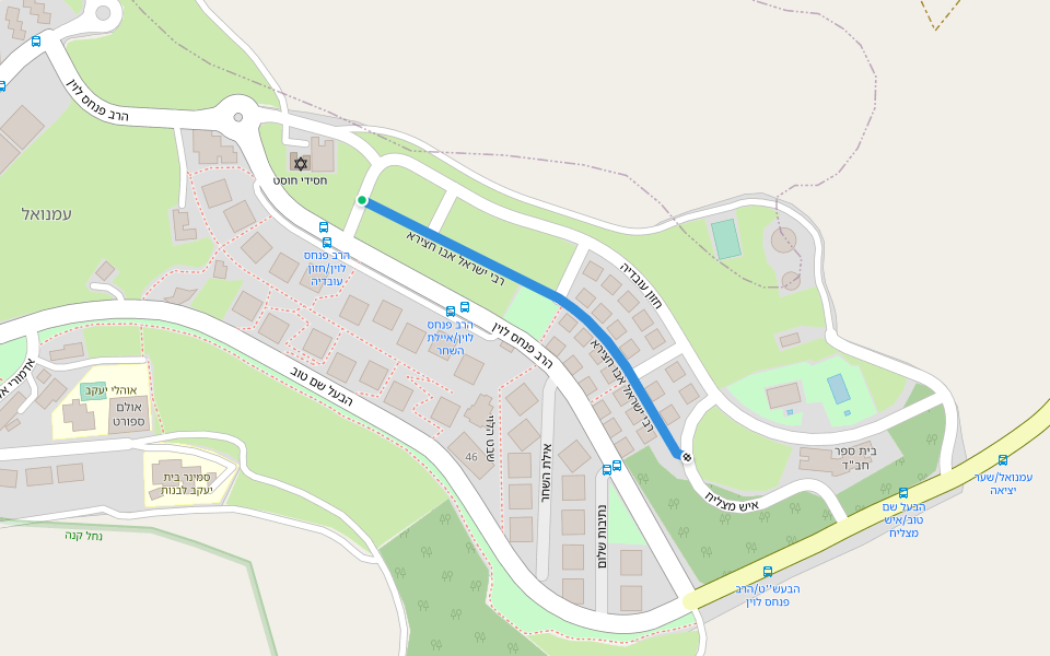 רבי ישראל אבו חצירא walking route map in Immanuel