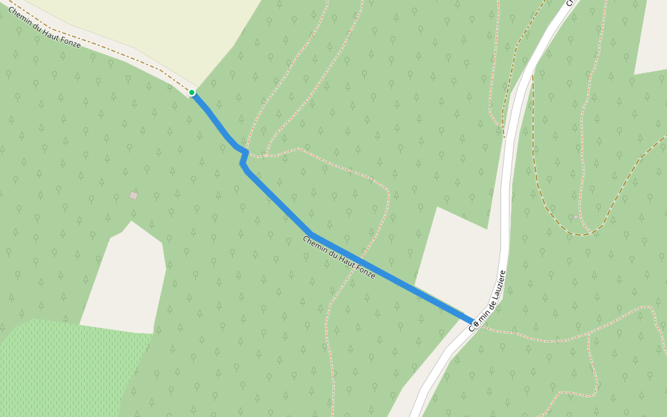 Chemin du Haut Fonze walking route map in Mazan