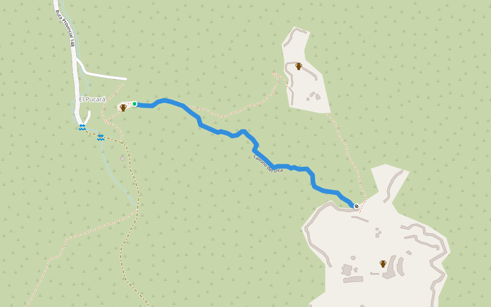 Camino del Inca walking route map in La Quebrada