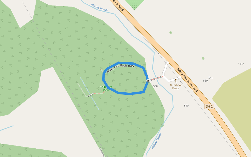 White Pine Bush Track walking route map in White Pine Bush