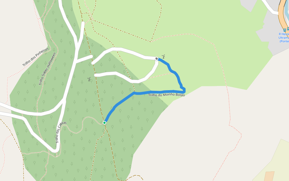 Trilho do Moinho Botão walking route map in Lousa
