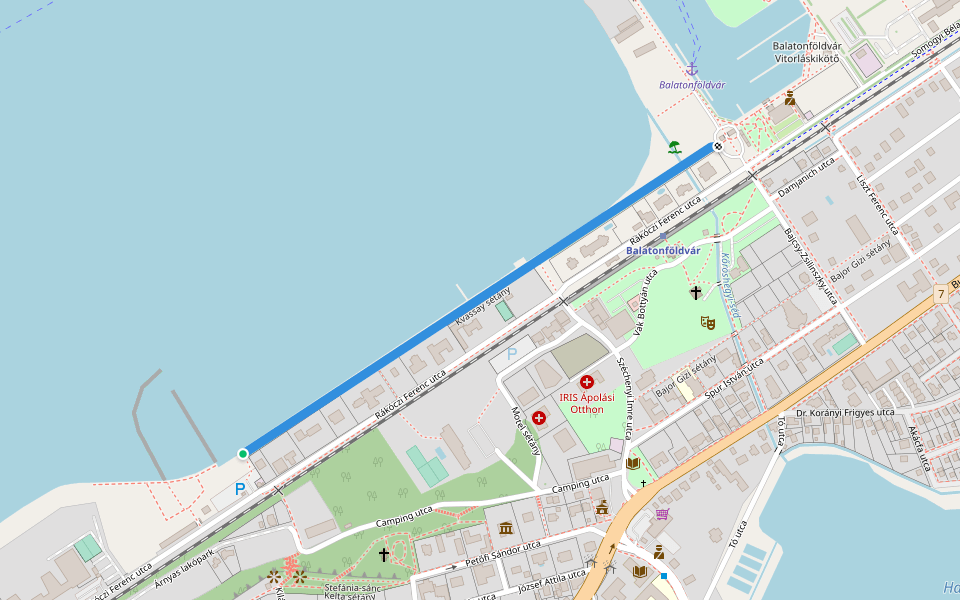 Kvassay sétány walking route map in Balatonföldvár