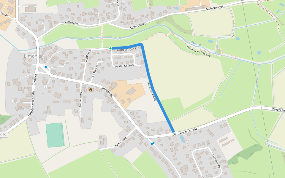 Entenbuschstieg walking route map in Bimöhlen