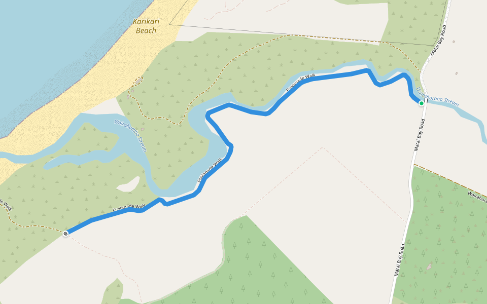 Esplanade Walk walking route map in Karikari Peninsula