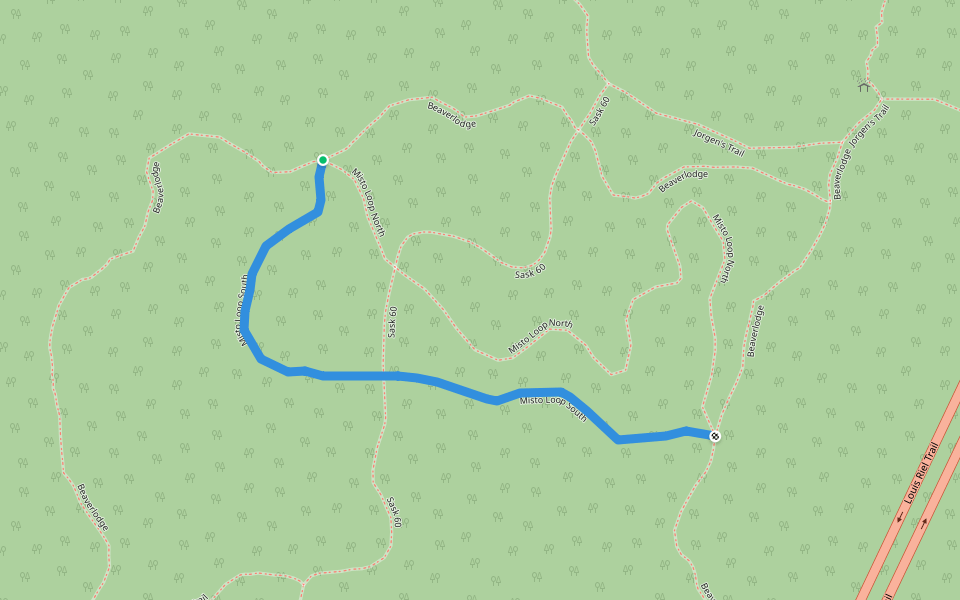 Misto Loop South walking route map in Macdowall