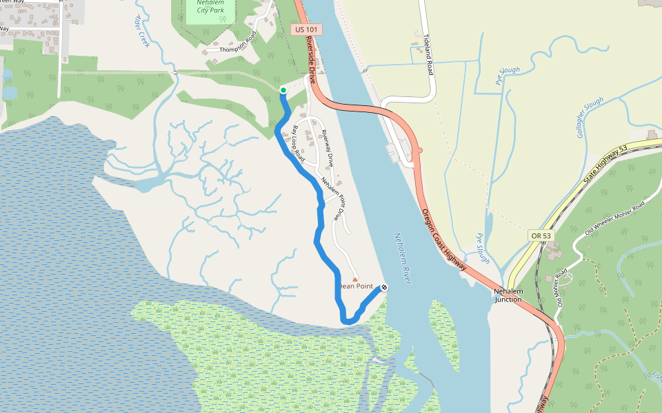 Elk Run Trail walking route map in Nehalem