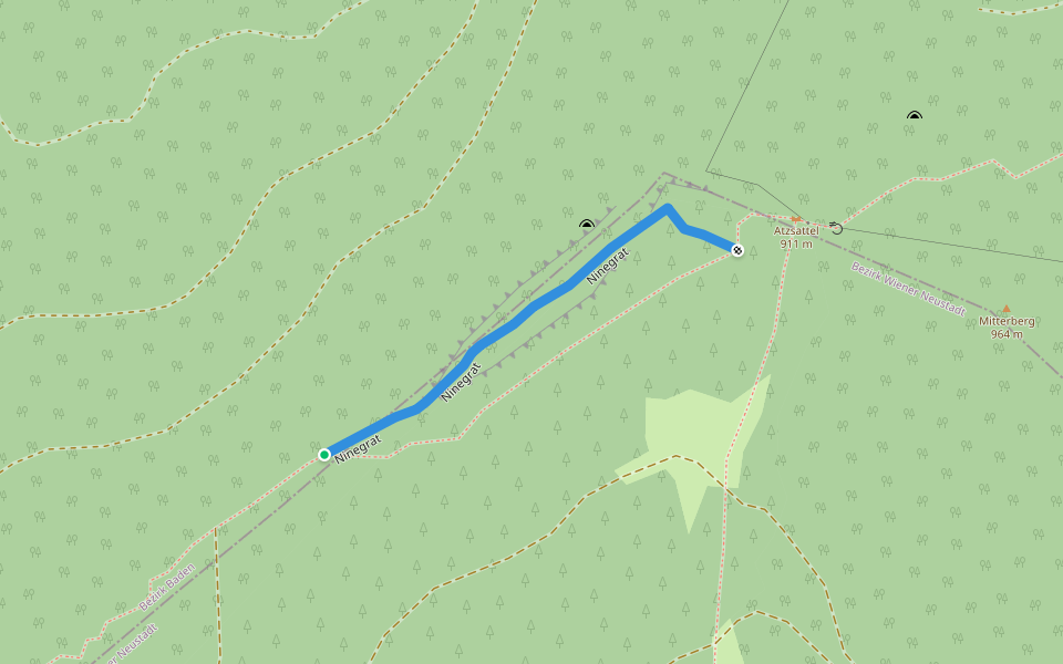 Ninegrat walking route map in Atz