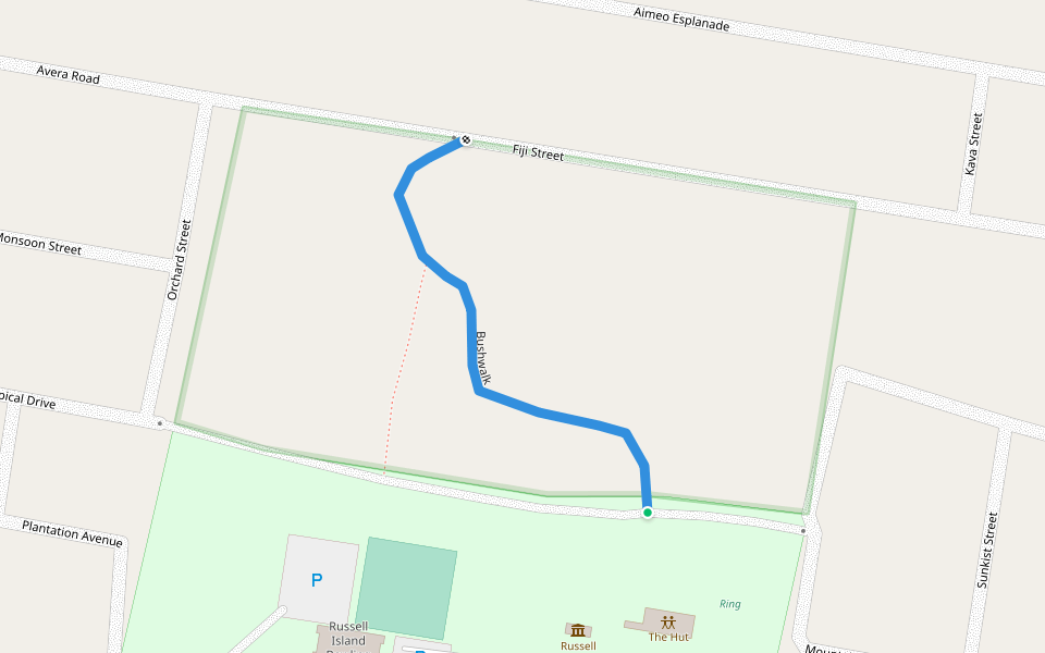 Bushwalk walking route map in Russell Island