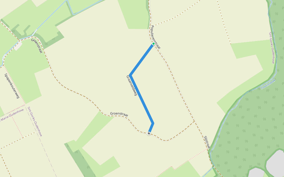 Graanveldweg walking route map in Zottegem