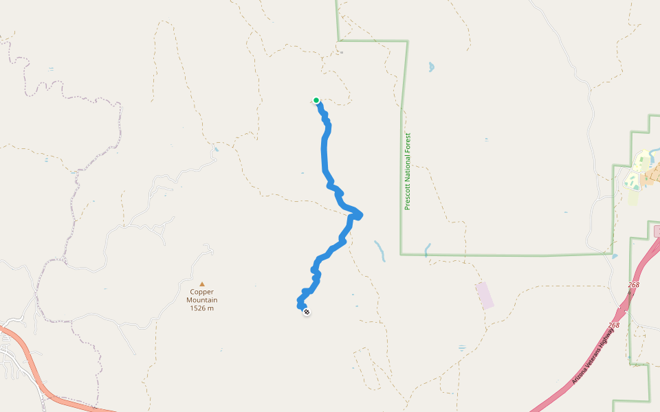 Black Canyon Trail walking route map in Mayer