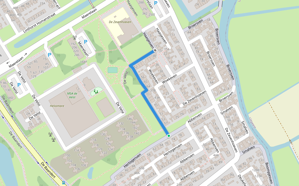 Woekeven walking route map in Heemskerk