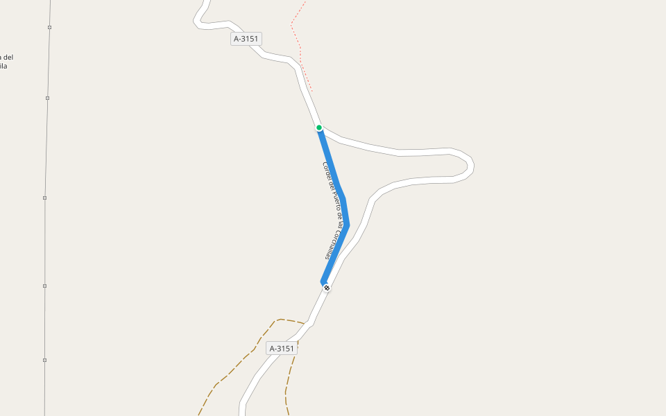 Cordel del Puerto de las Corchaillas walking route map in Fuente Obejuna