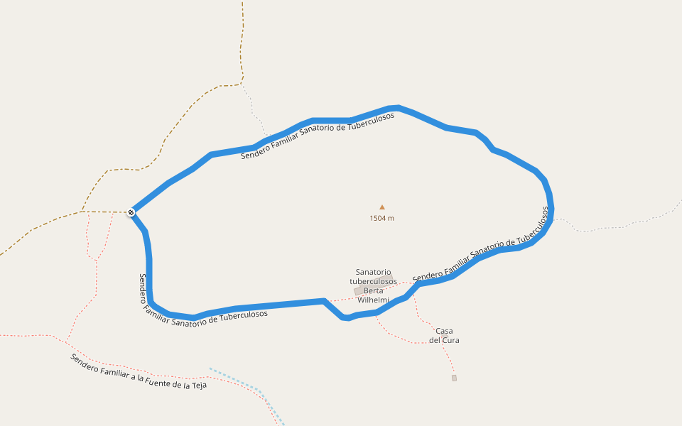 Sendero Familiar Sanatorio de Tuberculosos walking route map in Alfacar