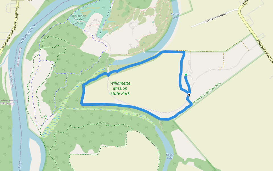 Willamette Vision Education Trail walking route map in Keizer