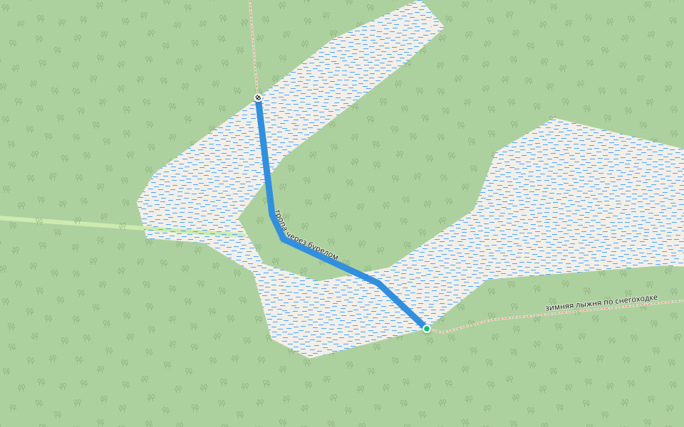 тропа через бурелом walking route map in Yuksary