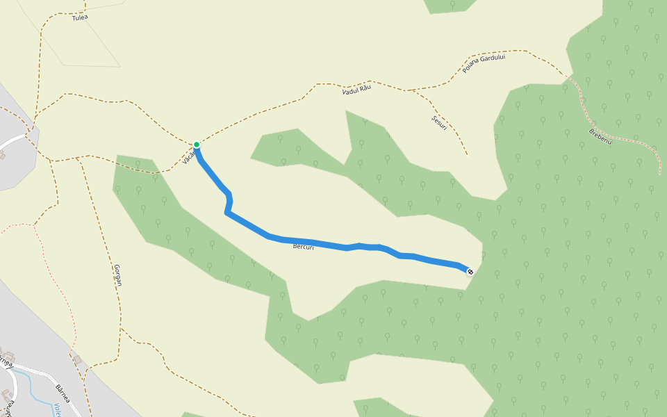 Bercuri walking route map in Ludeștii de Jos