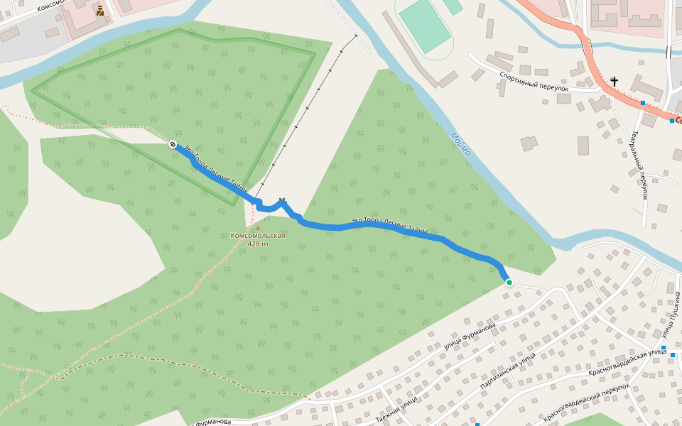 Эко Тропа Лесные Тайны walking route map in Озерное (майминский)