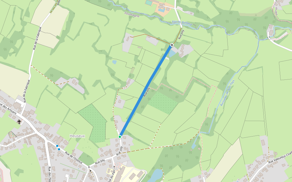 Rue Joly walking route map in Soumagne