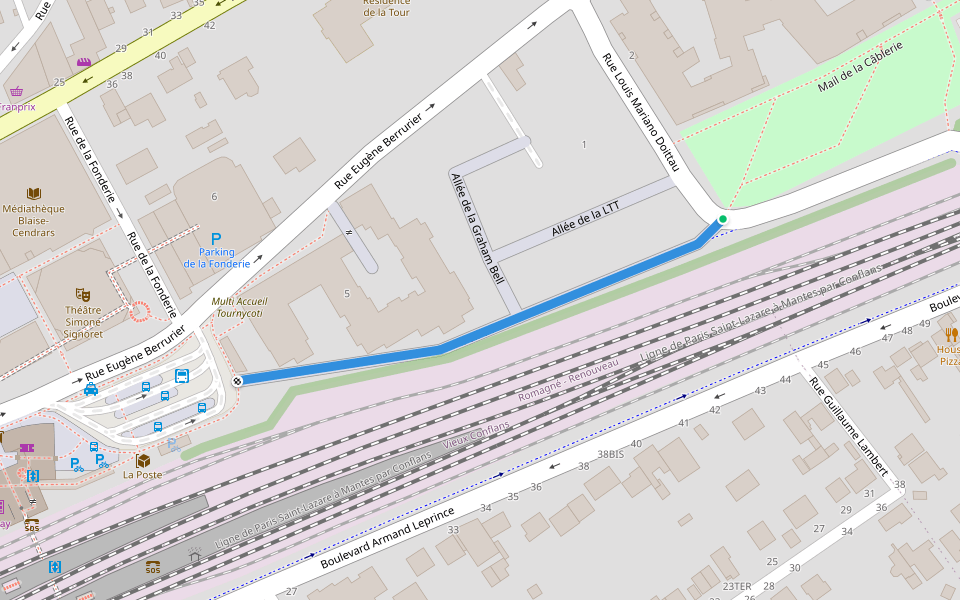 Mail d'Hanau walking route map in Conflans-Sainte-Honorine