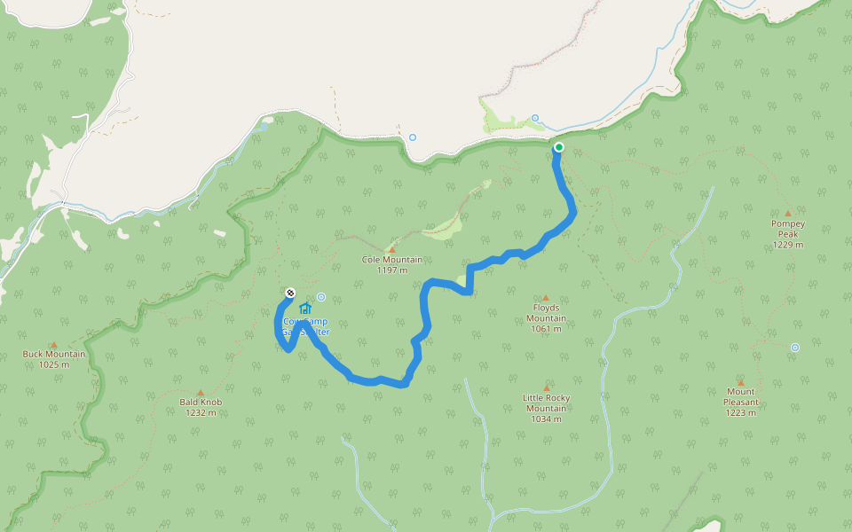 Hotel Trail walking route map in Amherst