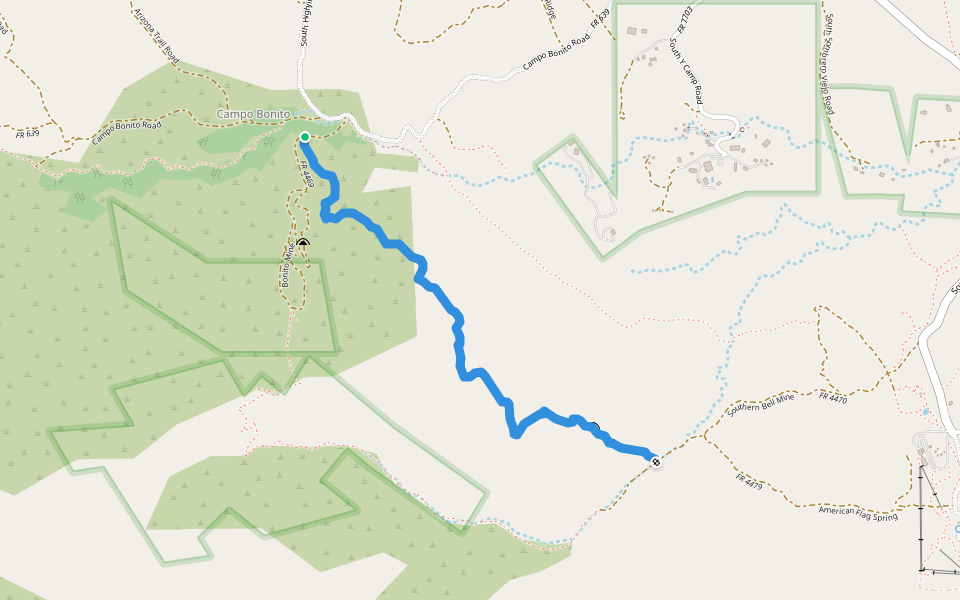 Steam Engine Trail walking route map in Oracle