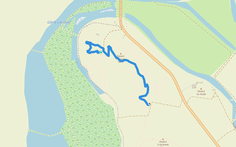 varvara trail walking route map in Garvăn