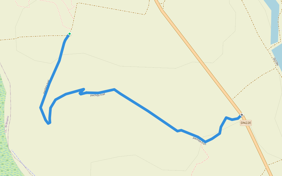 pachița trail walking route map in Garvăn