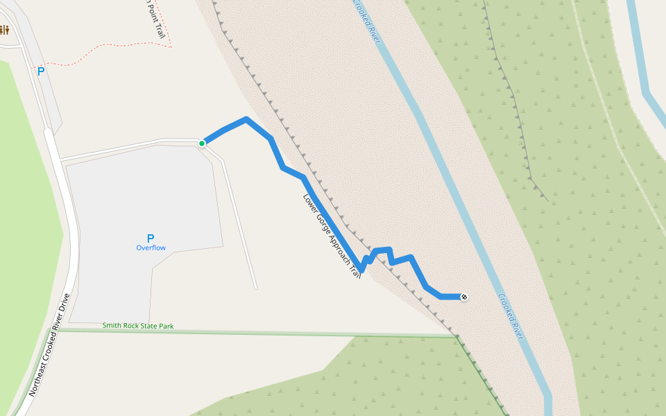 Lower Gorge Approach Trail walking route map in Terrebonne