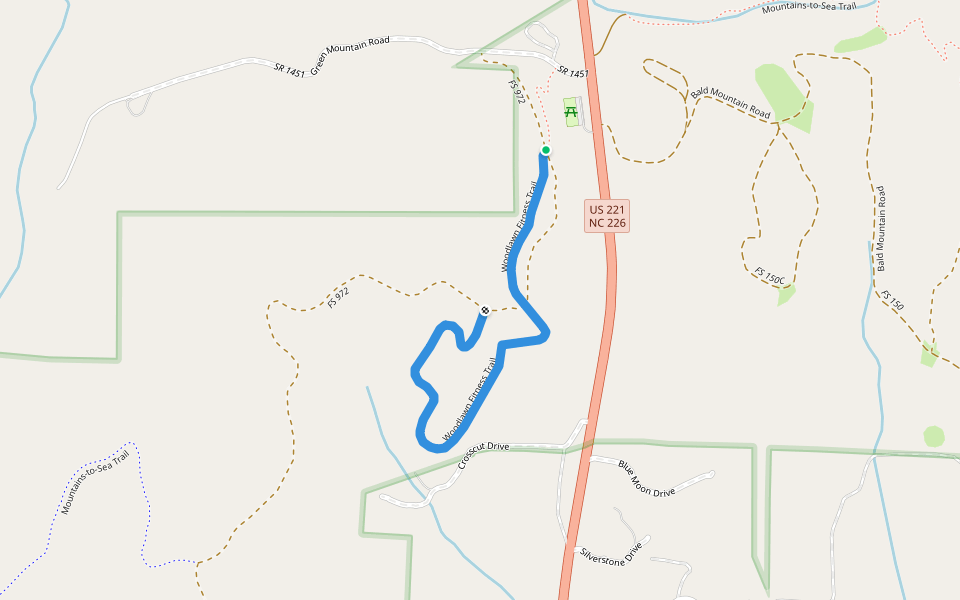 Woodlawn Fitness Trail walking route map in Marion