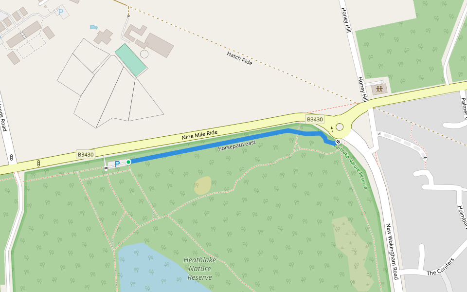 horsepath east walking route map in Crowthorne