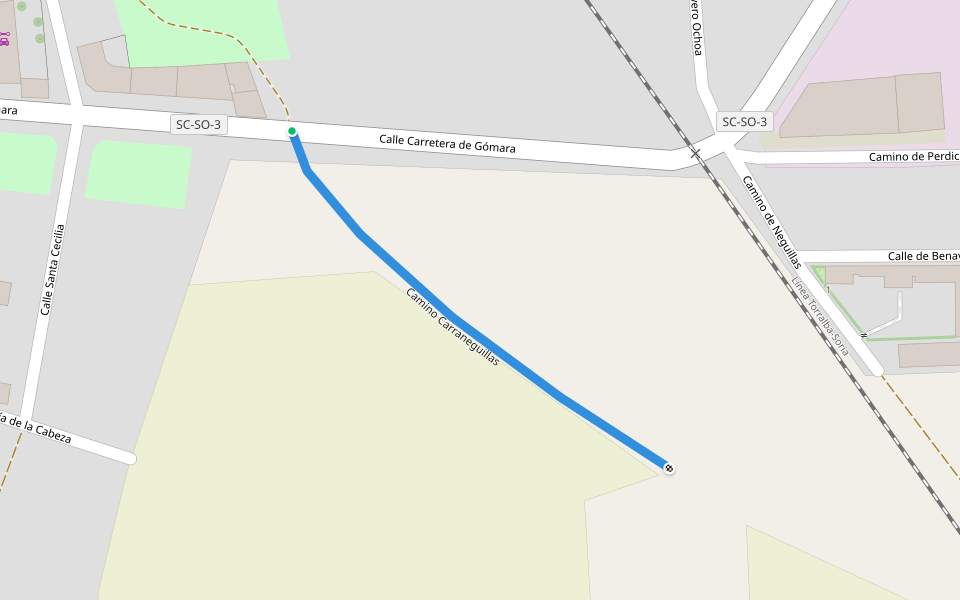 Camino Carraneguillas walking route map in Almazán