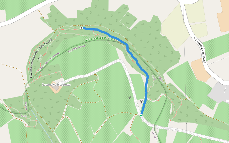 PS1 walking route map in Madonna dei Monti