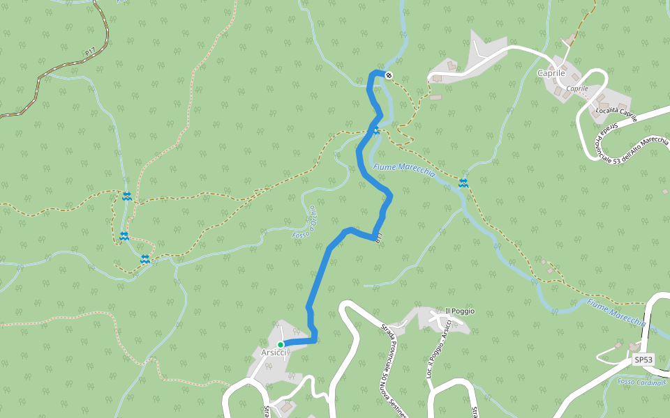 BT7 walking route map in Arsicci