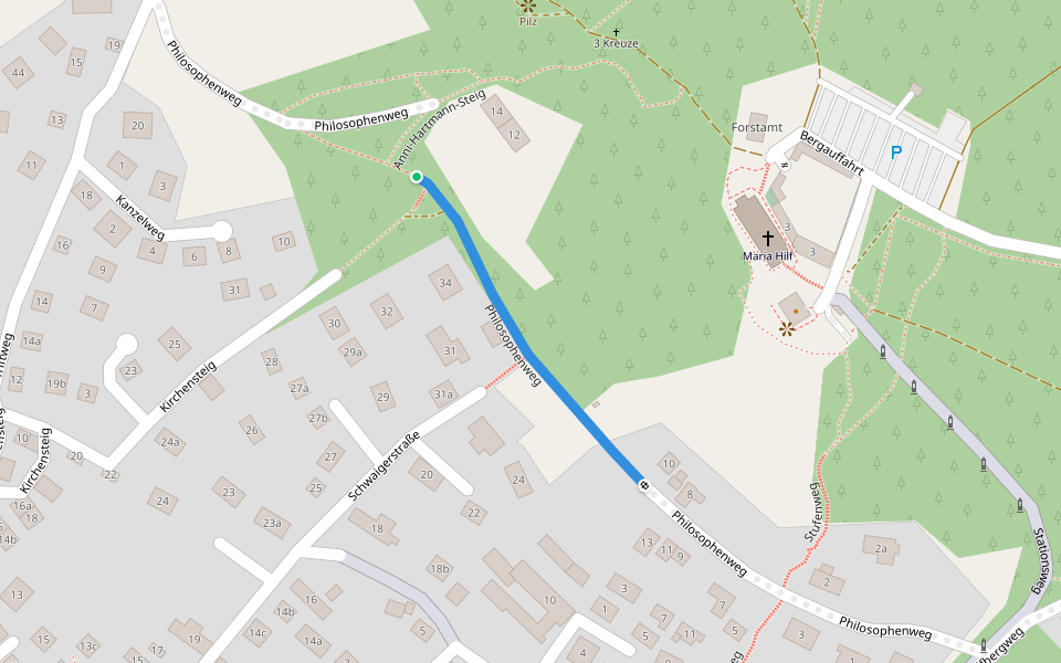 Philosophenweg walking route map in Amberg