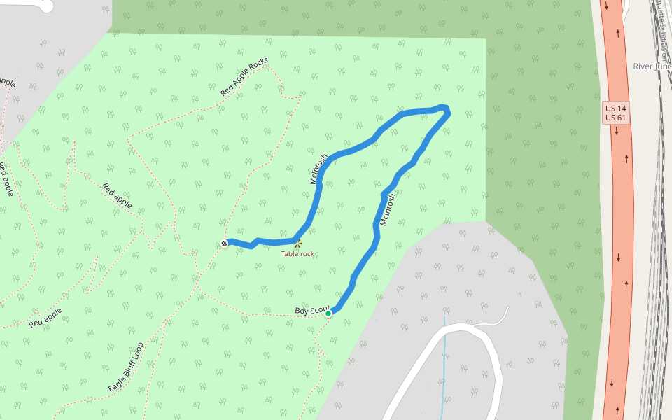 McIntosh walking route map in La Crescent