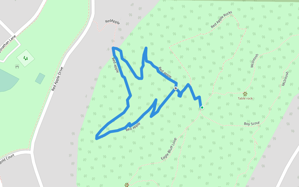 Red apple walking route map in La Crescent
