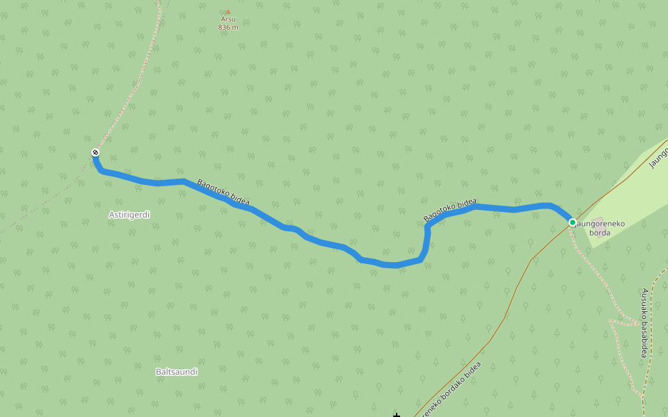 Bagotoko bidea walking route map in Lantz