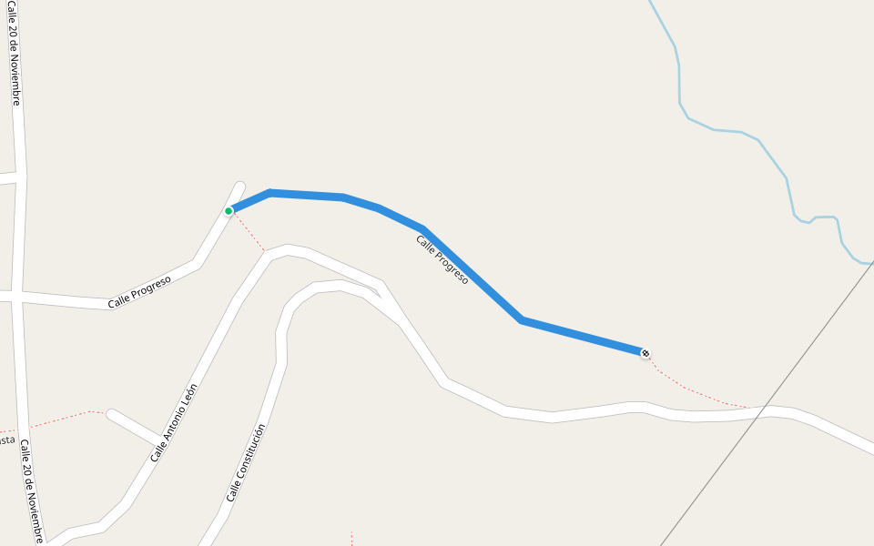 Calle Progreso walking route map in Santa Catarina Ixtepeji