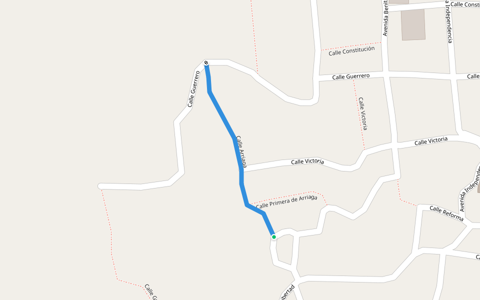 Calle Arriaga walking route map in Santa Catarina Ixtepeji