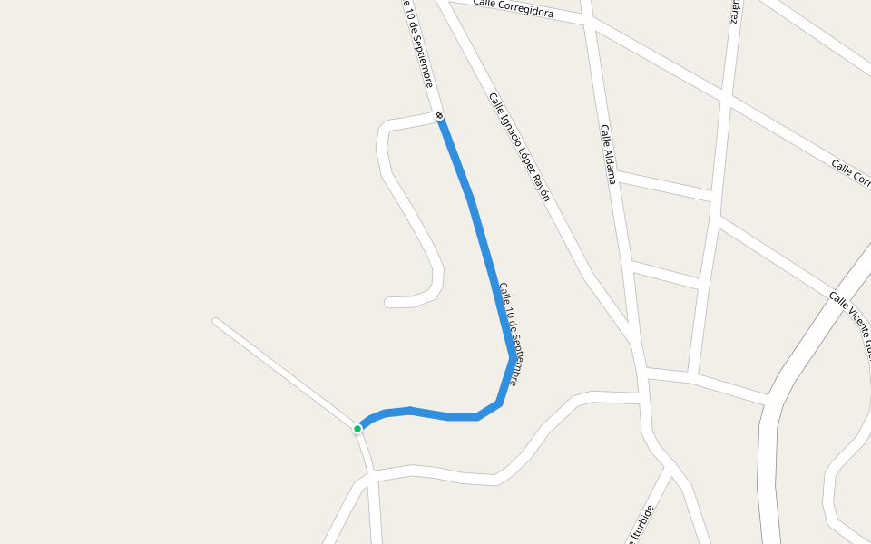 Calle 10 de Septiembre walking route map in San Juan Diquiyú