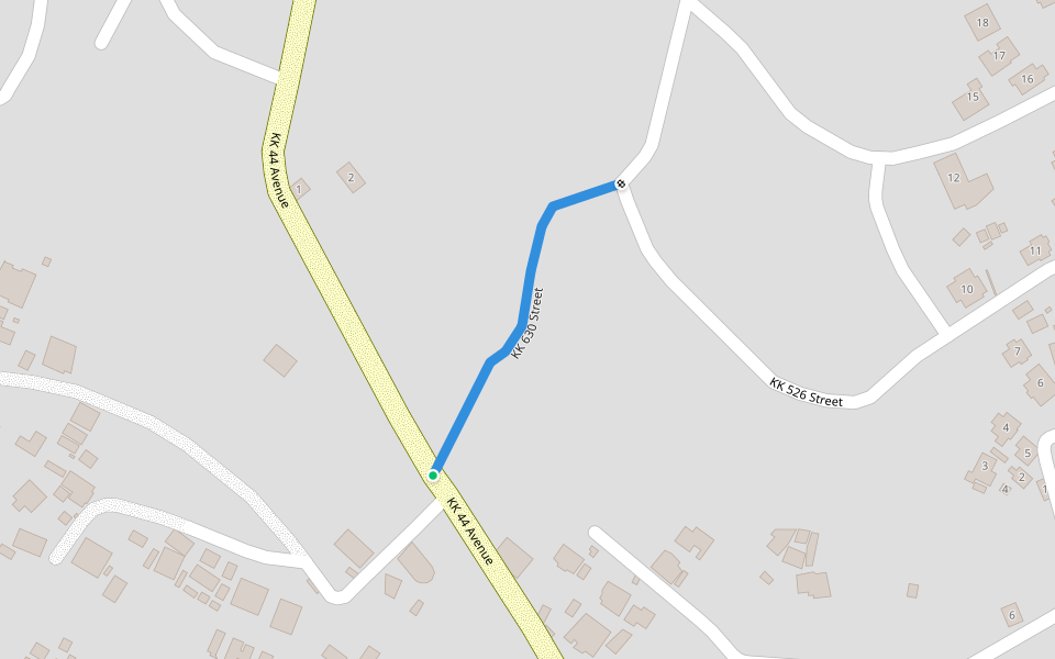 KK 630 Street walking route map in Kigali