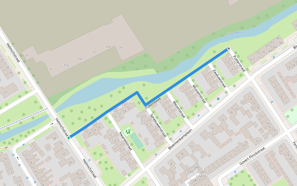 Stakenbeek walking route map in Oldenzaal