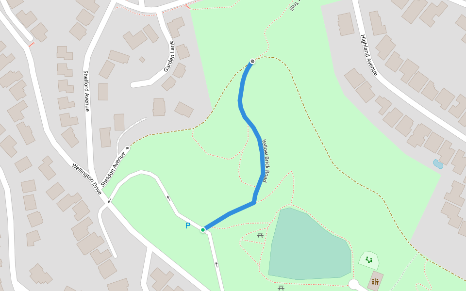 Yellow Brick Road walking route map in San Carlos