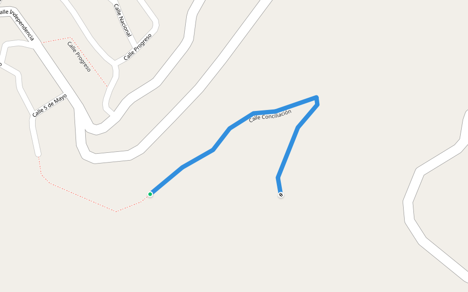 Calle Conciliación walking route map in San Pedro Yólox