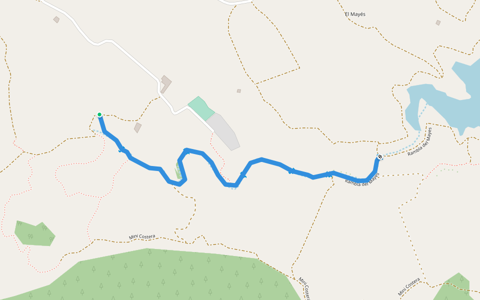 Rambla del Mayes walking route map in Ojós