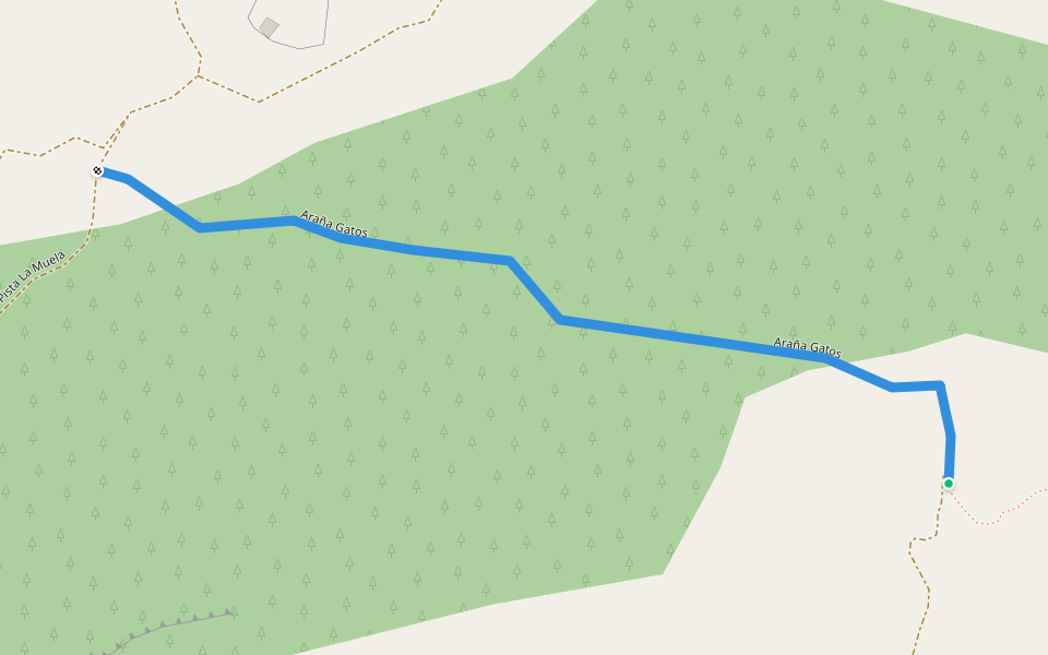 Araña Gatos walking route map in Ojós