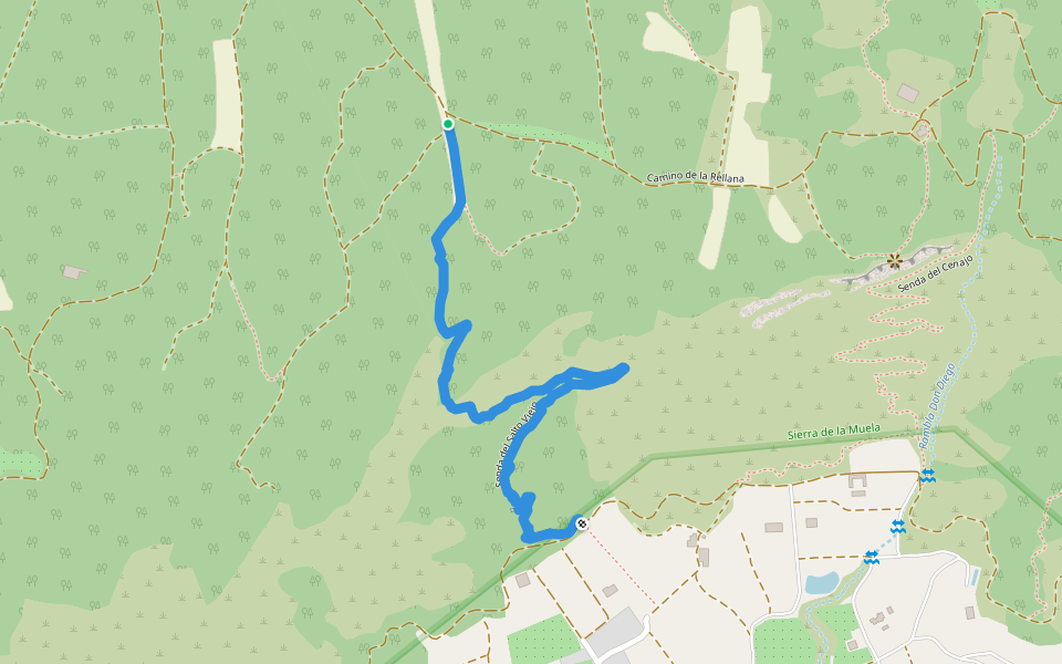 Senda del Salto Viejo walking route map in Alhama de Murcia