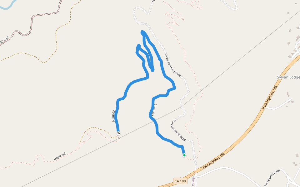 Lightning walking route map in Mi-Wuk Village